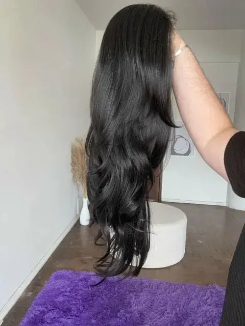 Lace Front Preta Repartição Livre 13x4 Peça Única 017