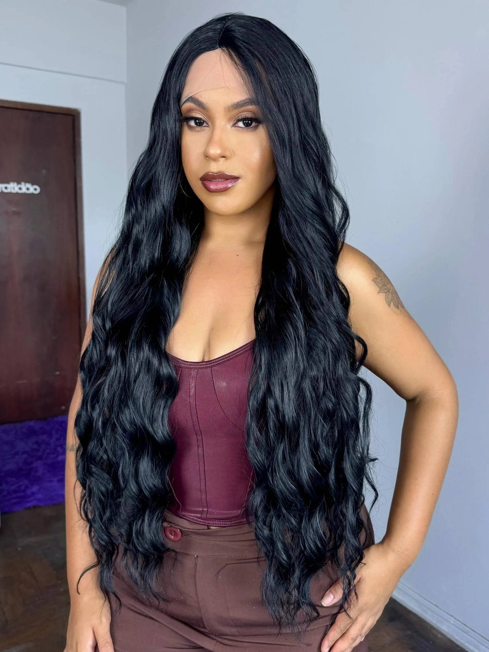 Lace Front Rafaela Preta Ondulada 80cm