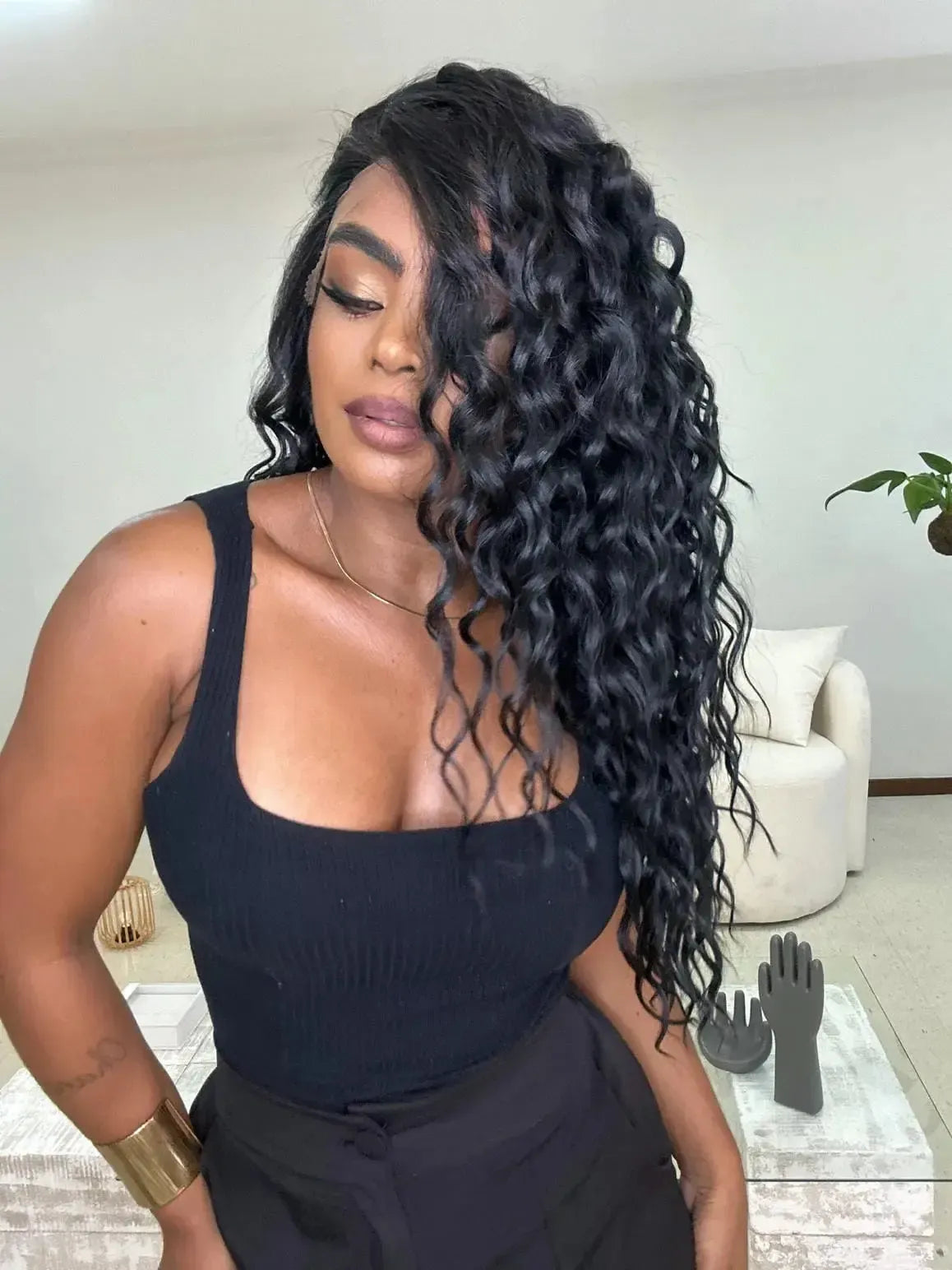 Lace Front Sophisticate Cacheada Preta