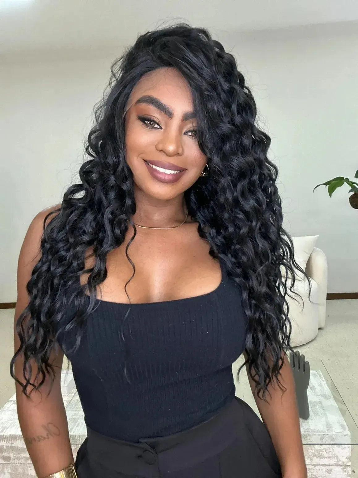 Lace Front Sophisticate Cacheada Preta