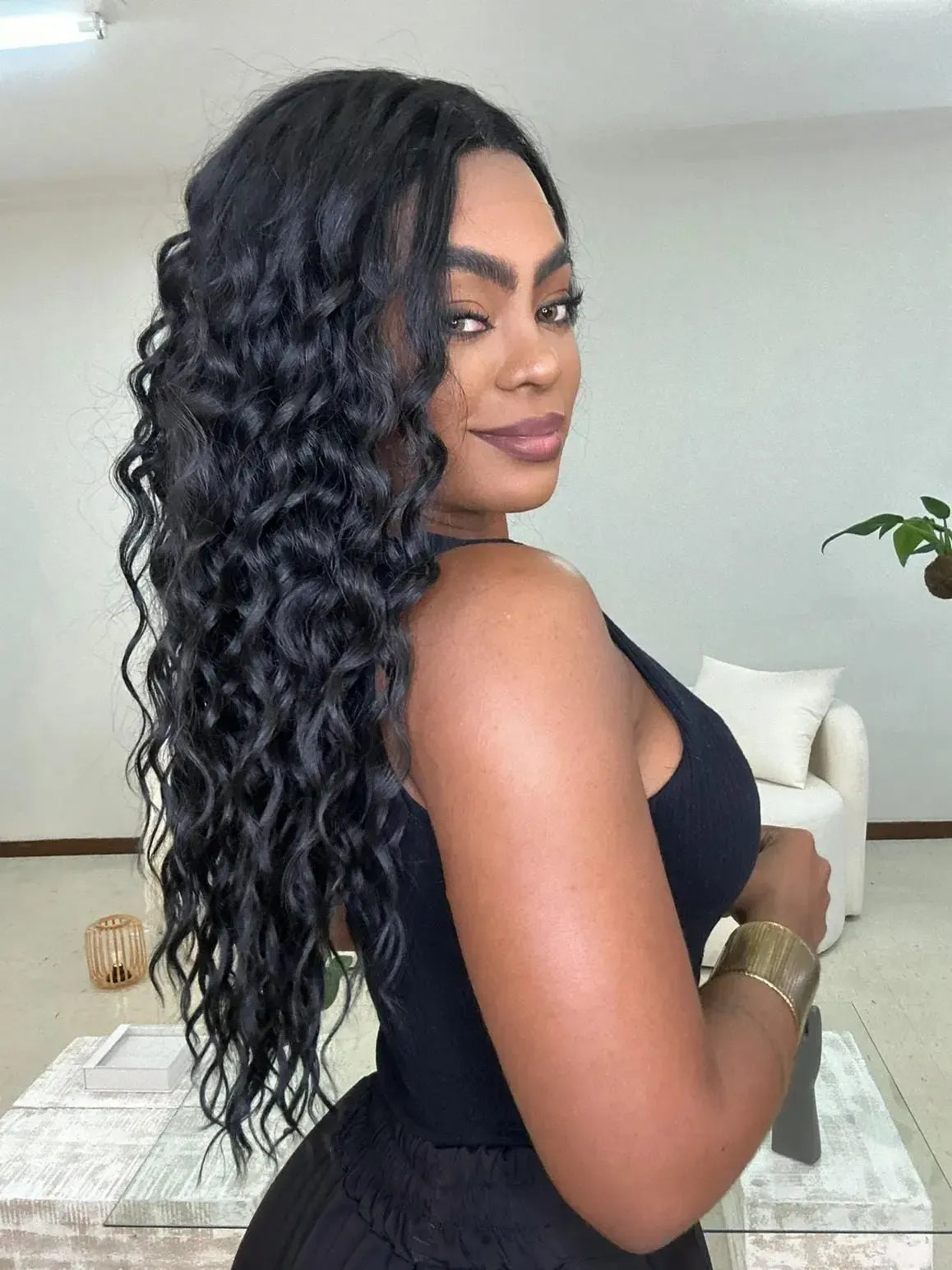 Lace Front Sophisticate Cacheada Preta