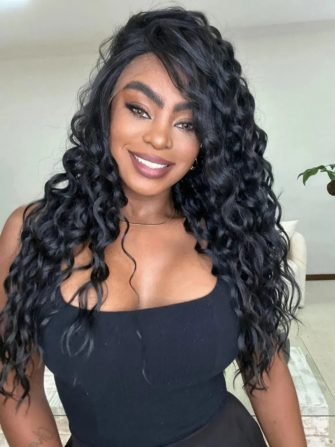 Lace Front Sophisticate Cacheada Preta