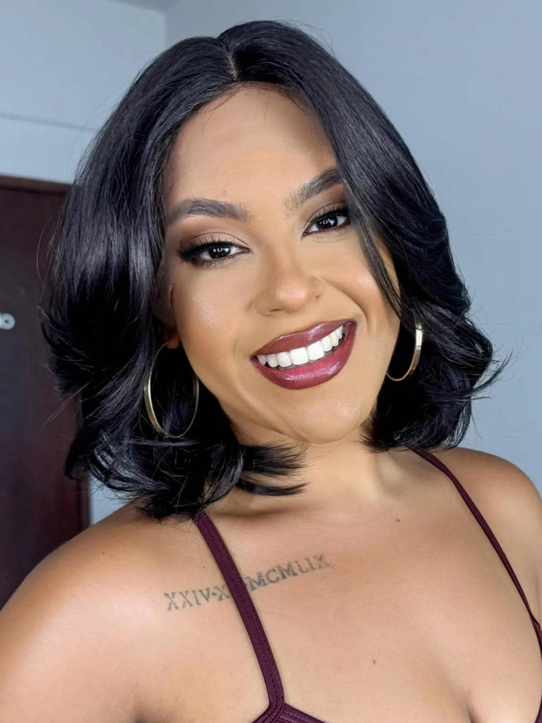 Lace Front Tania Castanho Escuro Curta