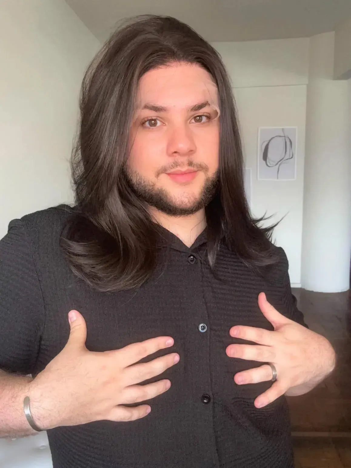 Lace Front Tela HD Castanha Repartição Livre 13x6 Peça Única 030