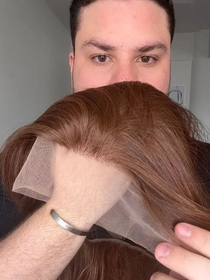 Lace Front Tela HD Castanha Repartição Livre 13x6 Peça Única 036