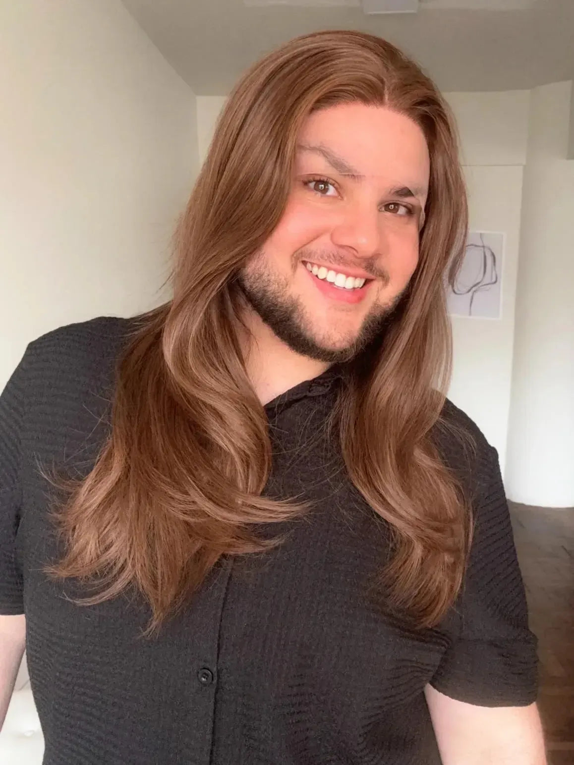 Lace Front Tela HD Castanha Repartição Livre 13x6 Peça Única 036