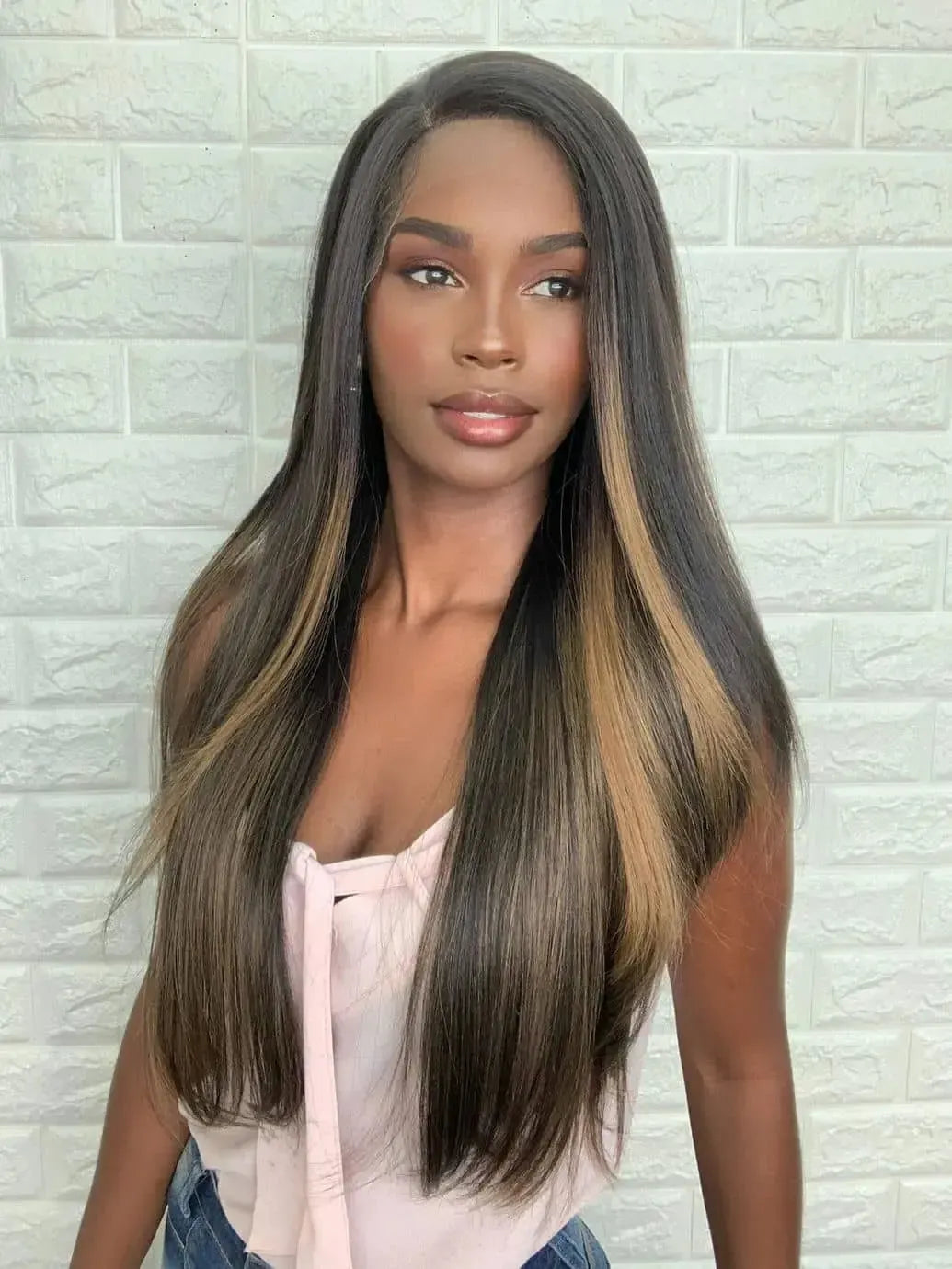 Lace Front Tela HD Diamante Castanho Luzes N2/27 - Repartição Livre 13x2