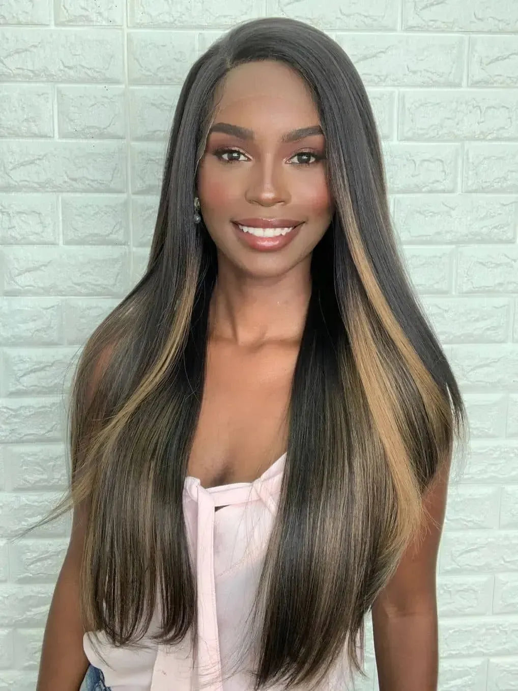 Lace Front Tela HD Diamante Castanho Luzes N2/27 - Repartição Livre 13x2