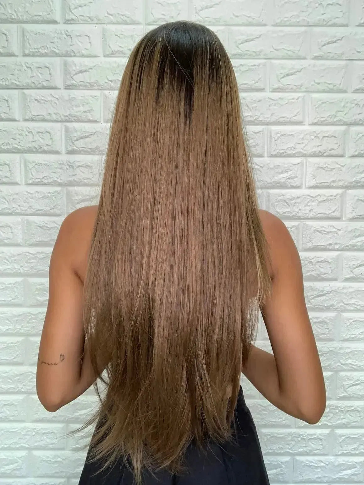 Lace Front Tela HD Diamante Castanho Raiz Luzes 26J Ondulada - Repartição Livre 13x2