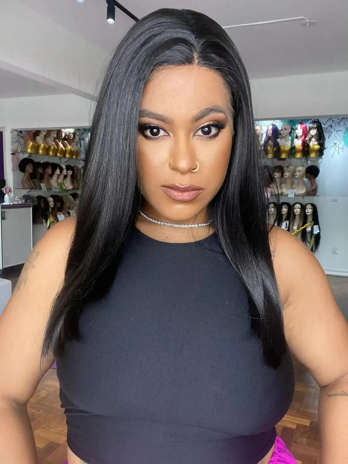 Lace Front Tela HD Eleny Castanho Escuro - Repartição Livre 13x2