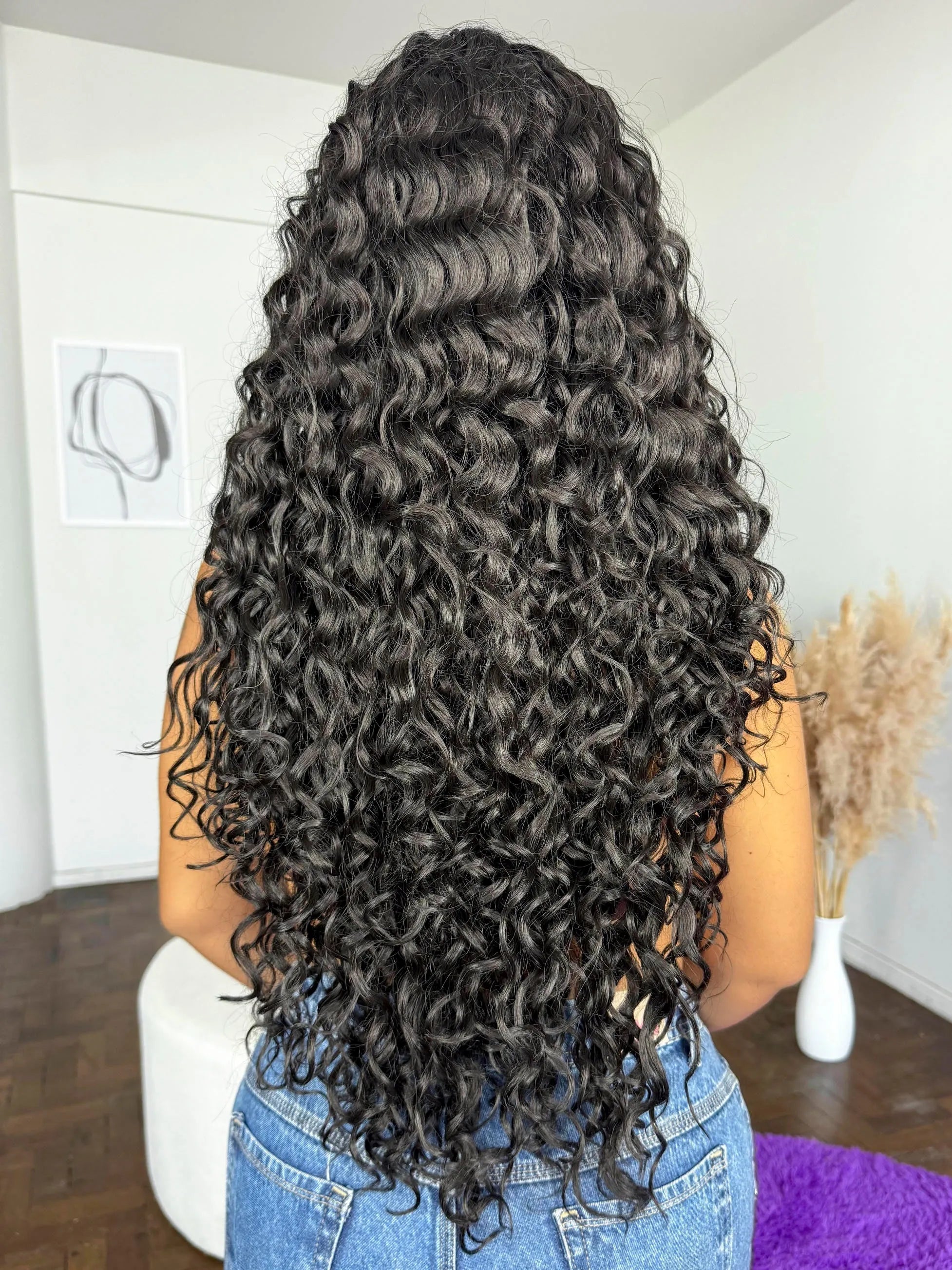 Lace Front Tela HD Italia Castanho 4 Cacheada - Repartição Livre 13x4