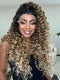 Lace Front Tela HD Italia Loira Cacheada Repartição Livre 13x4