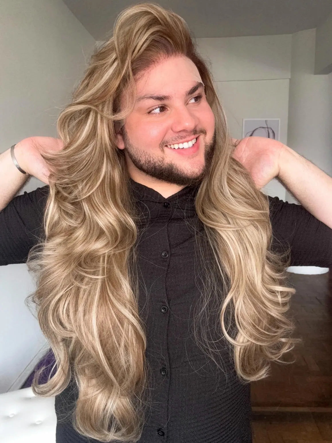 Lace Front Tela HD Lívia Loira Repartição Livre 13x6