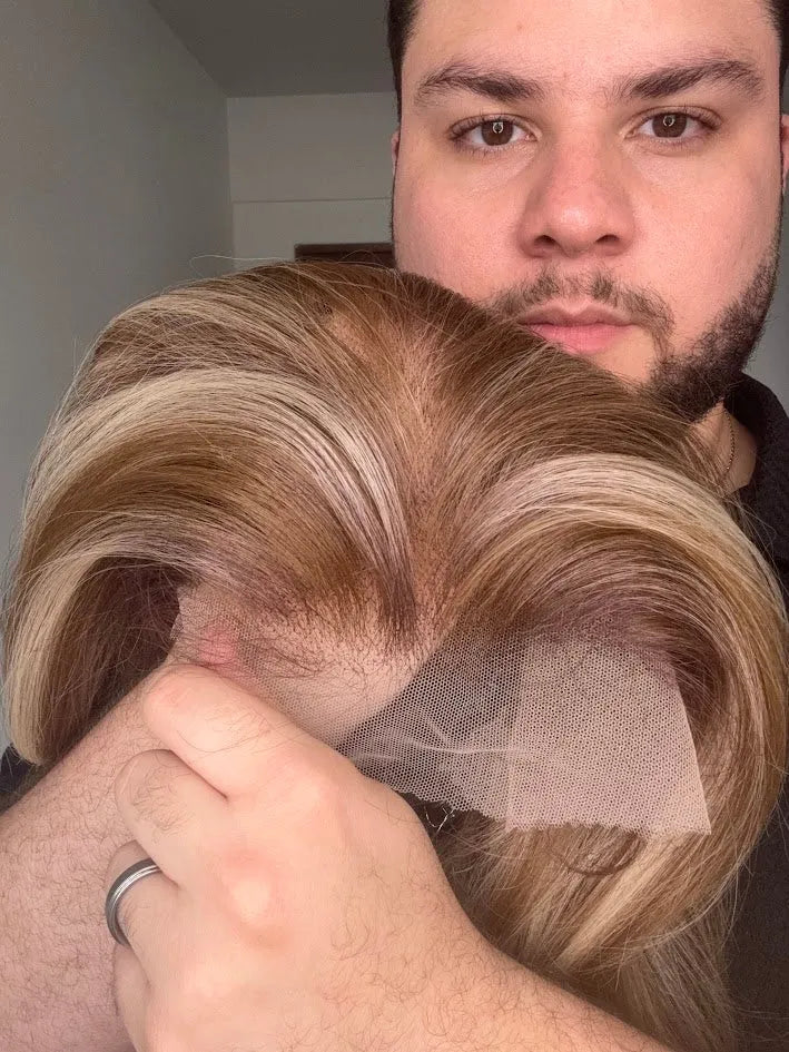 Lace Front Tela HD Lívia Loira Repartição Livre 13x6
