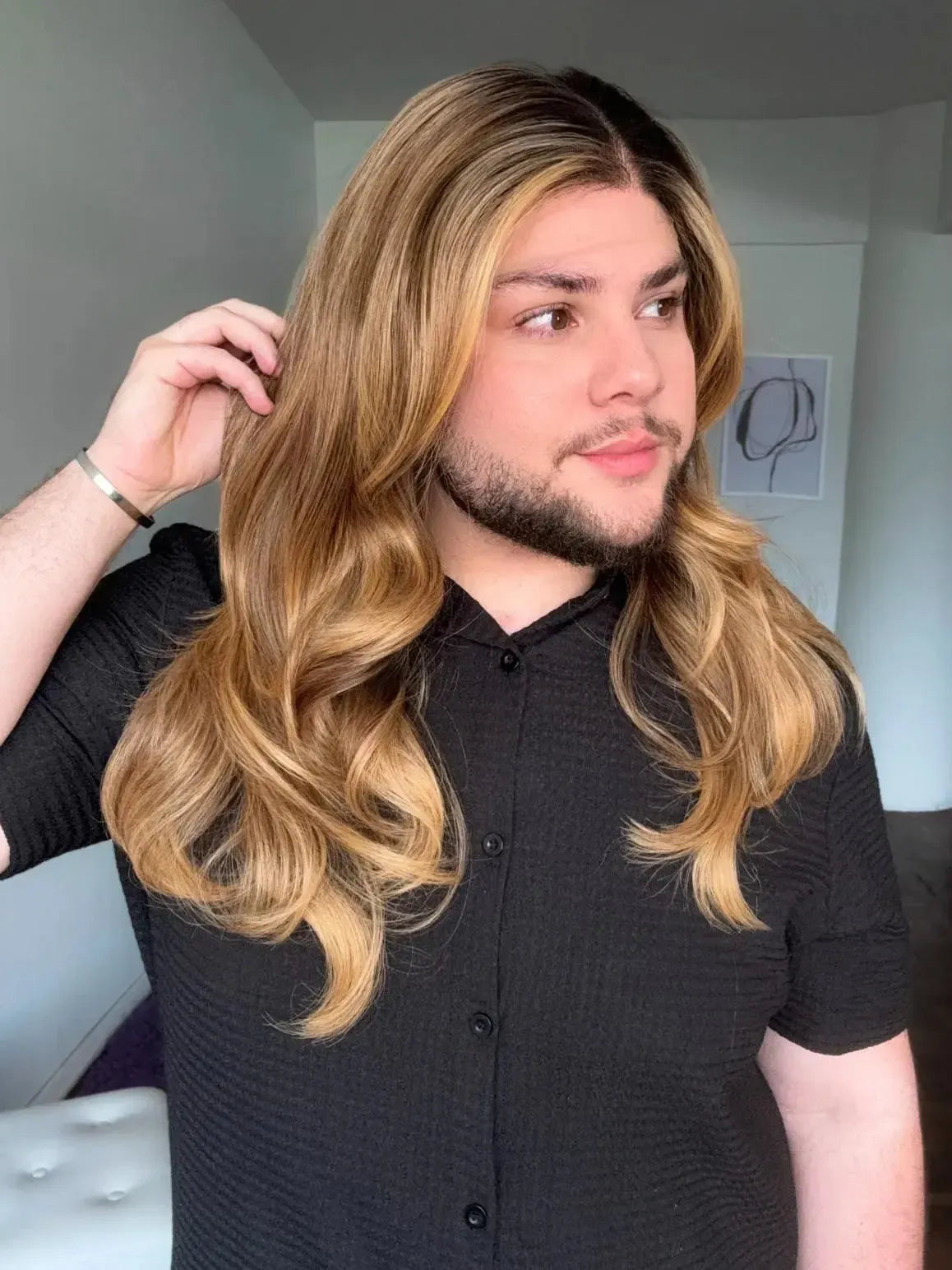 Lace Front Tela HD Loira Repartição Livre 13x4 Peça Única 020