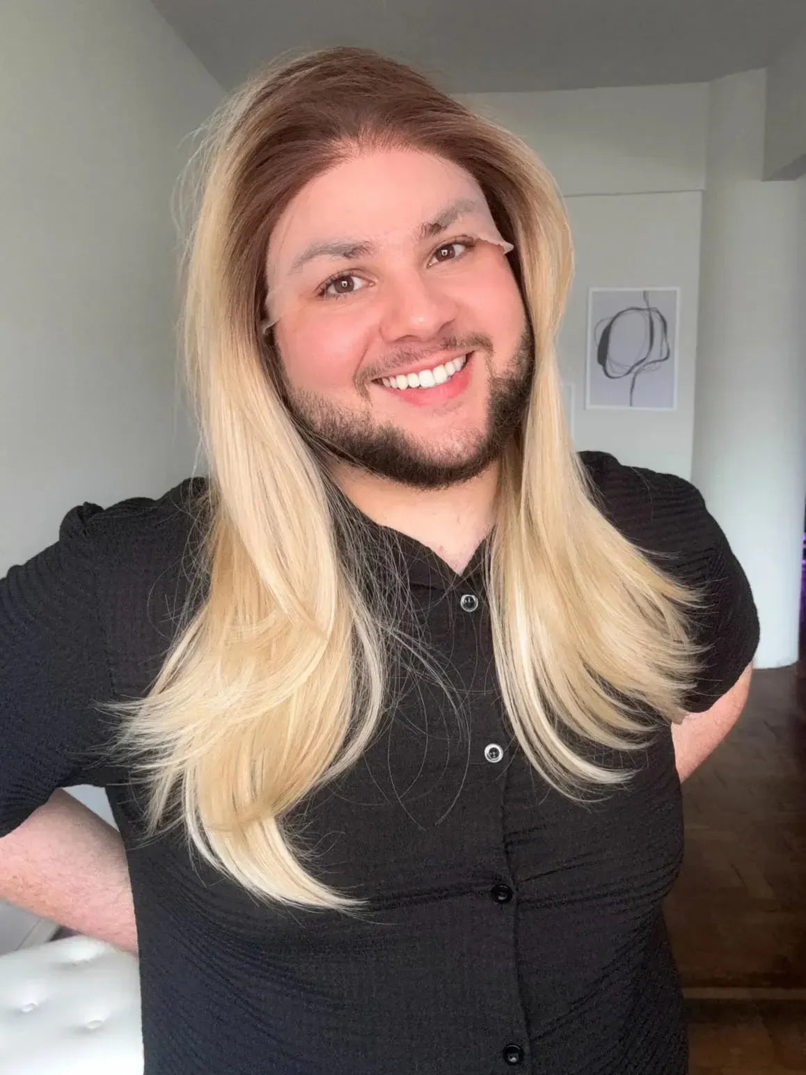 Lace Front Tela HD Loira Repartição Livre 13x6 Peça Única 033