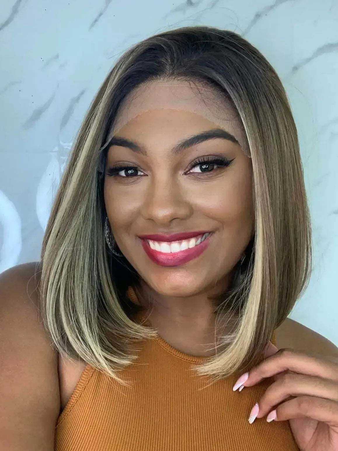Lace Front Tela HD Lovenna Castanho Luzes 26J - Repartição Livre 13x4