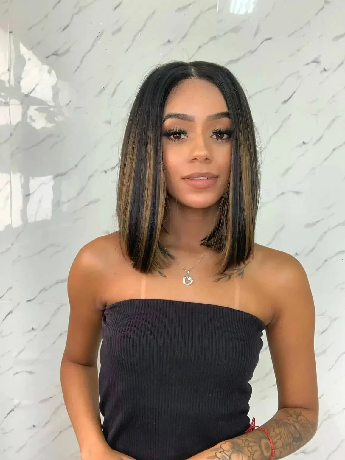 Lace Front Tela HD Lovenna Castanho com Mechas N2/27 - Repartição Livre 13x4