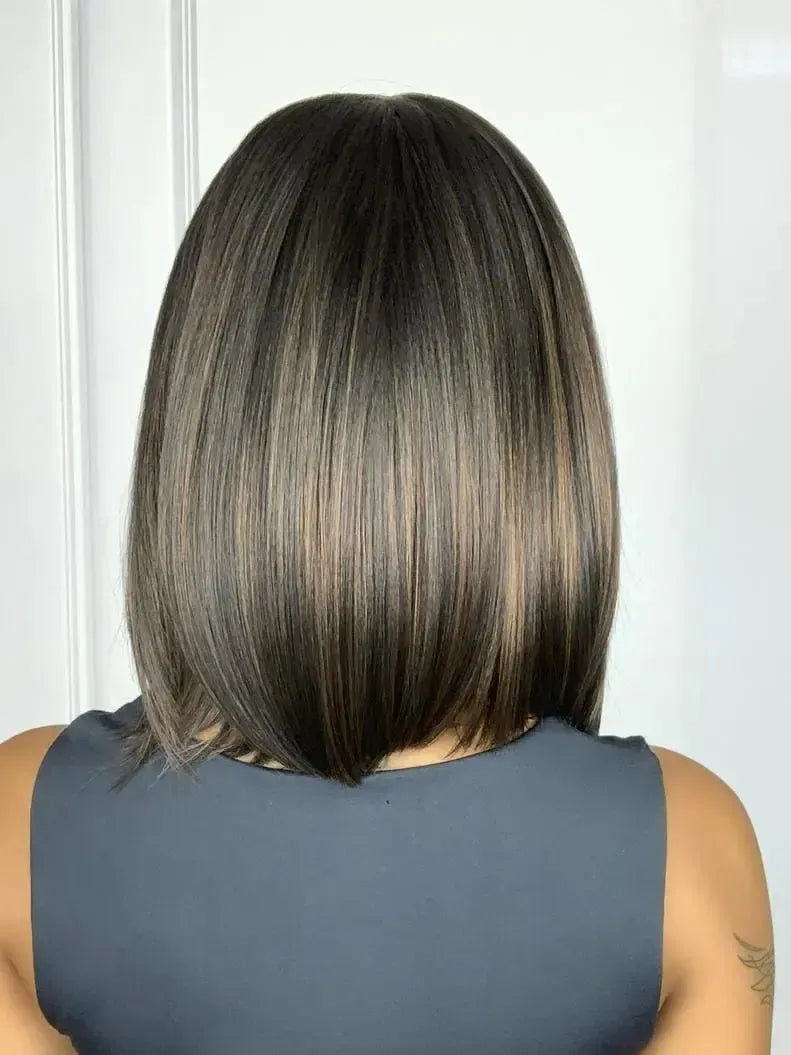 Lace Front Tela HD Lovenna Castanho com Mechas N2/30 - Repartição Livre 13x4