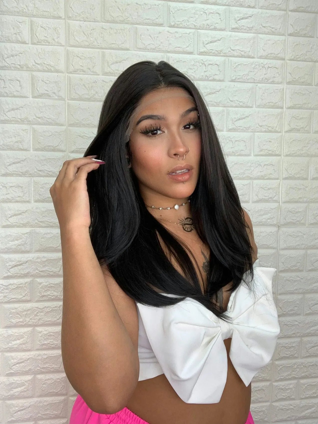 Lace Front Tela HD Vinia Castanho Escuro - Repartição Livre 13x4