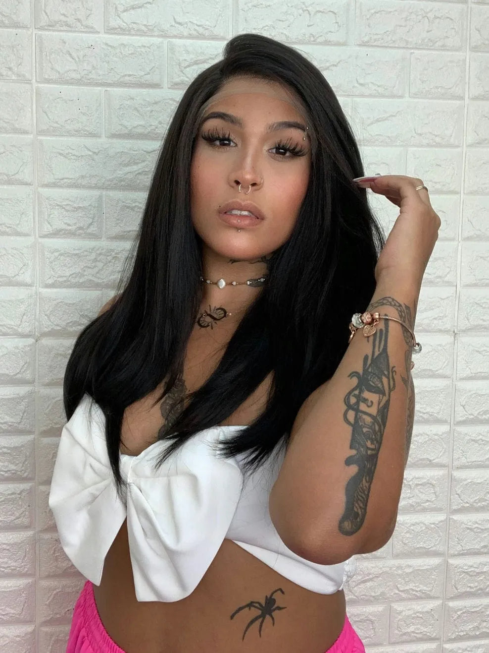 Lace Front Tela HD Vinia Castanho Escuro - Repartição Livre 13x4