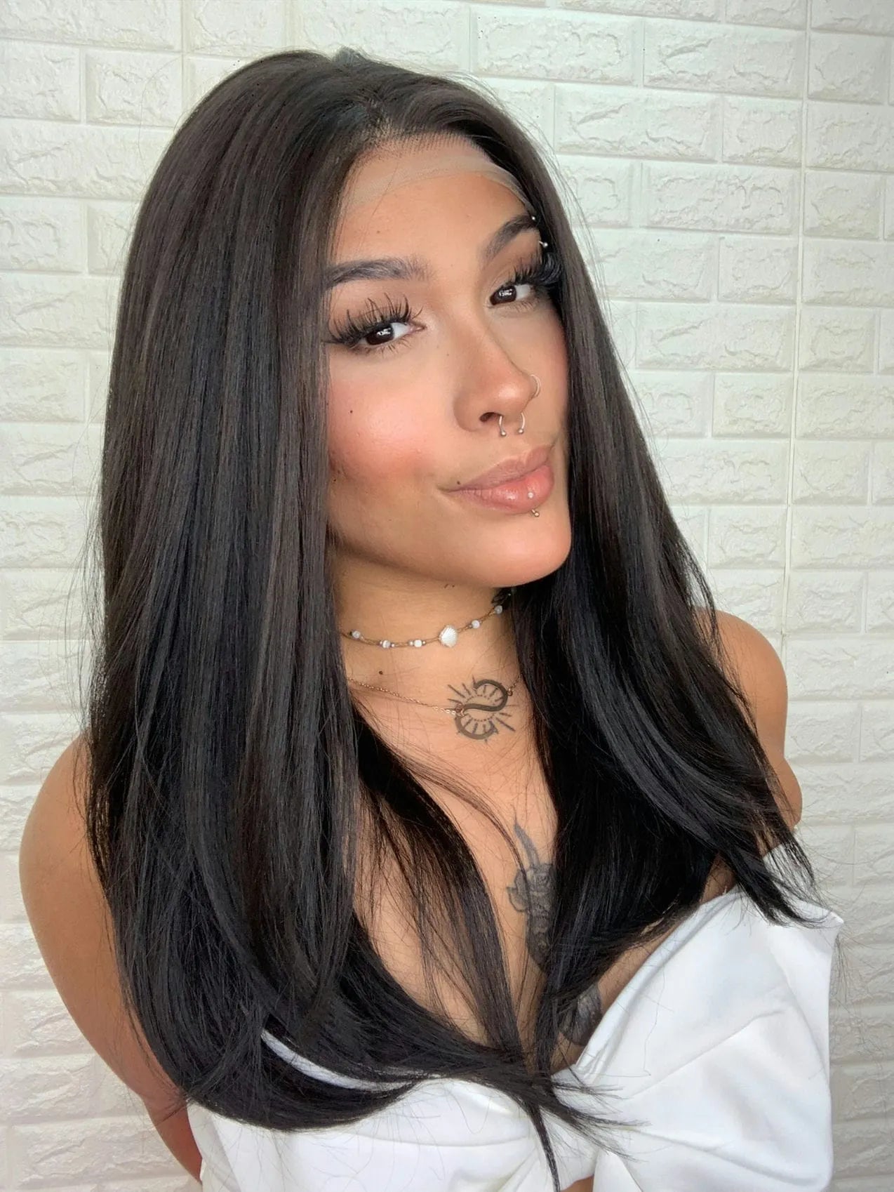 Lace Front Tela HD Vinia Castanho Escuro - Repartição Livre 13x4