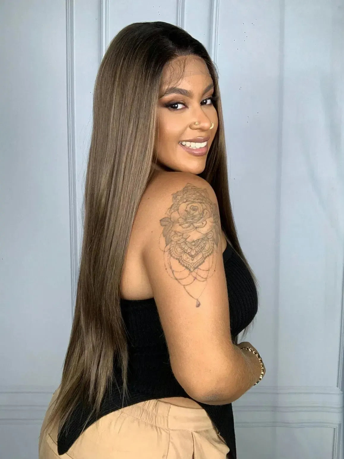 Lace Front Verão Castanho 12D Repartição Livre 13x4