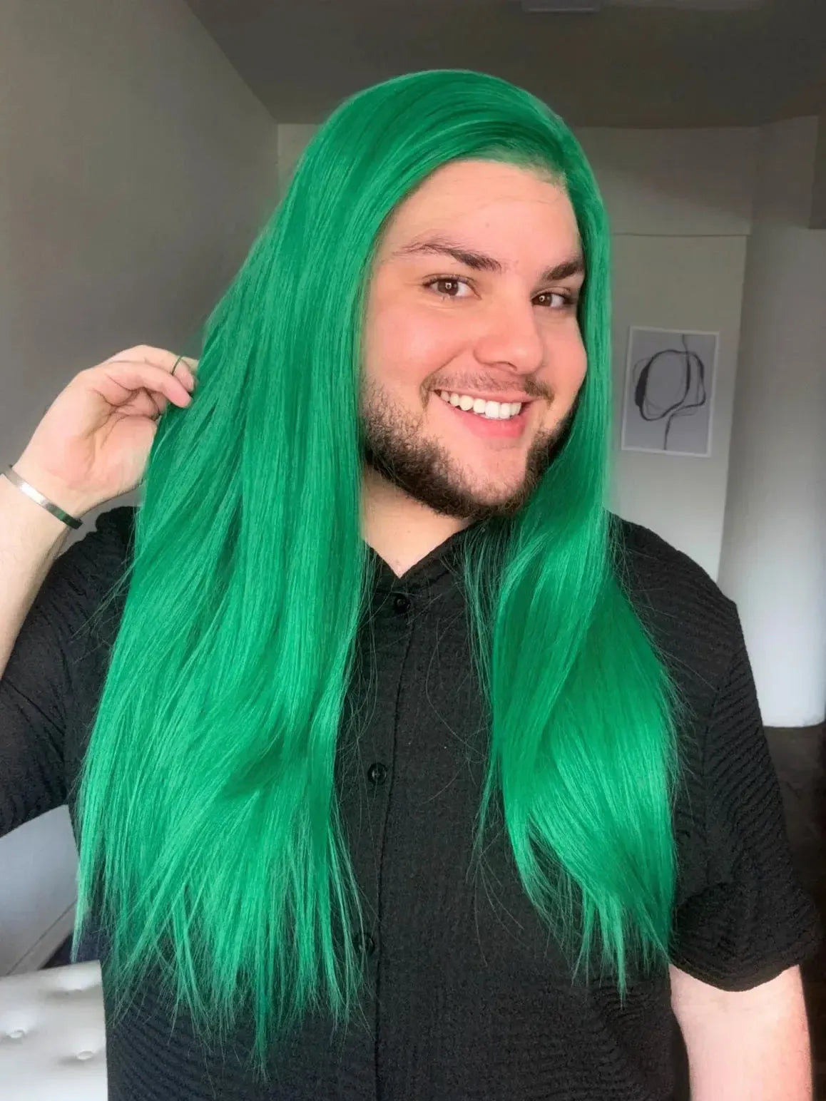 Lace Front Verde Repartição Livre 13x4 Peça Única 022