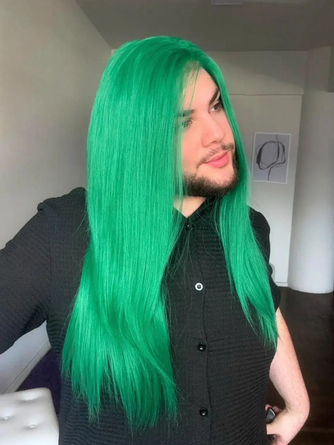 Lace Front Verde Repartição Livre 13x4 Peça Única 022