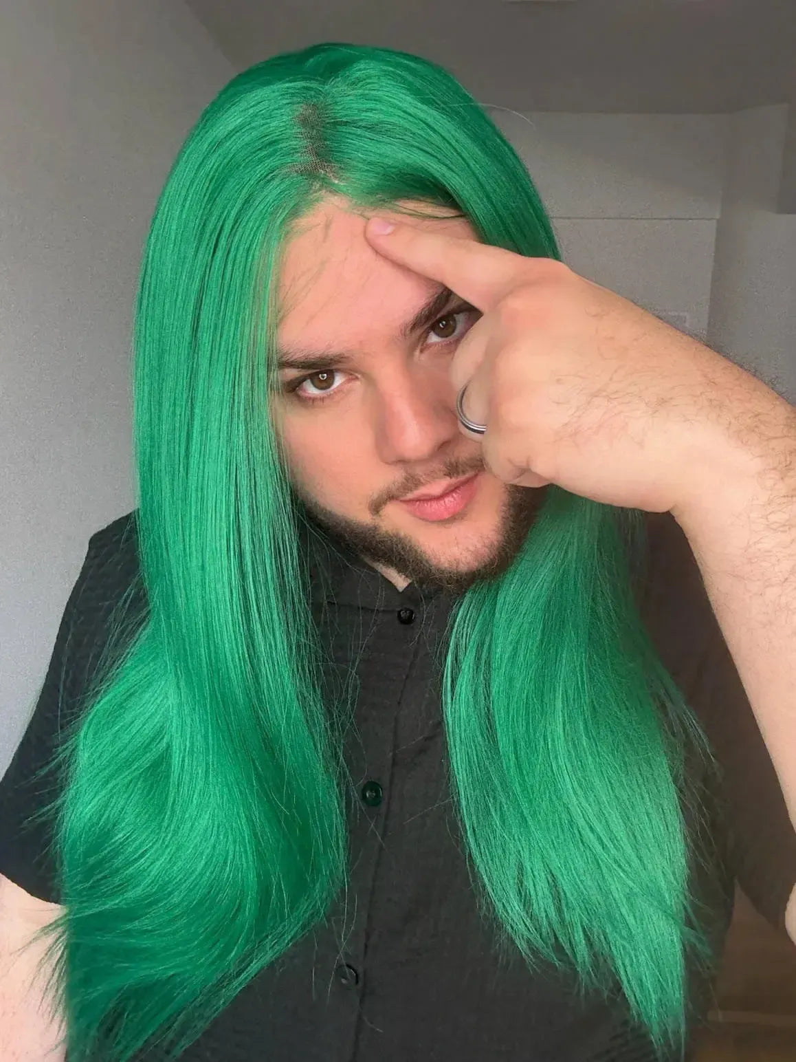 Lace Front Verde Repartição Livre 13x4 Peça Única 022