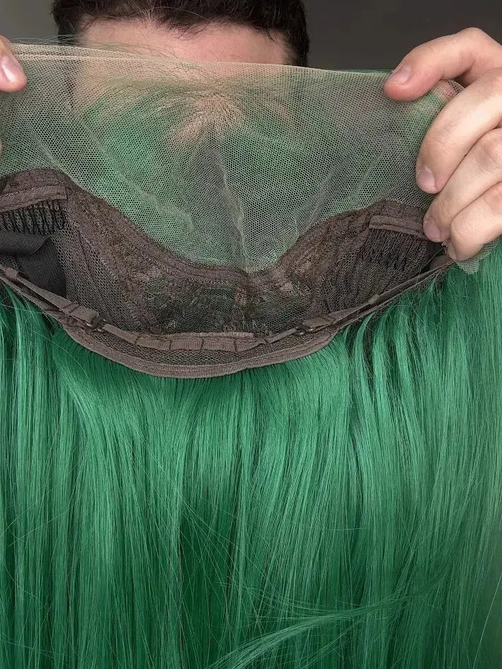 Lace Front Verde Repartição Livre 13x4 Peça Única 022