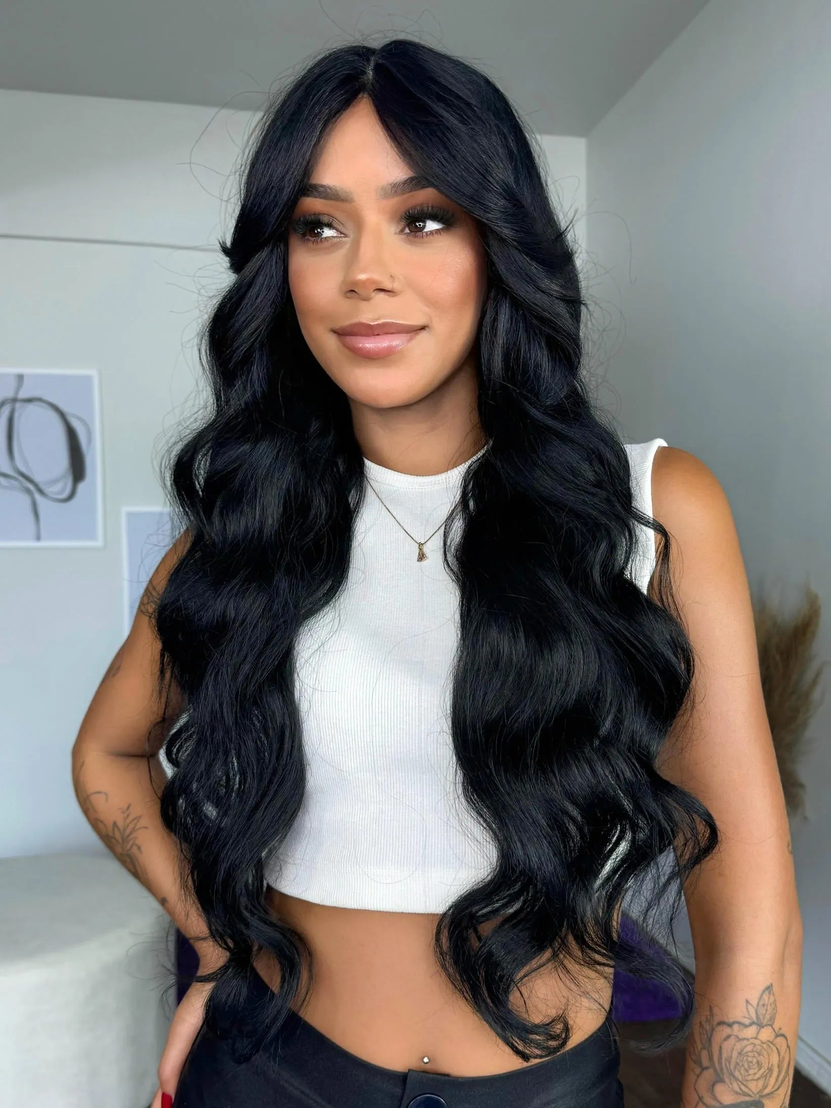 Part Lace Wendy Preta Ondulada