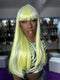 Peruca Barbz Lemon Mane Concept Red Carpet Duo Color Amarelo e Branco Com Franja 70 cm