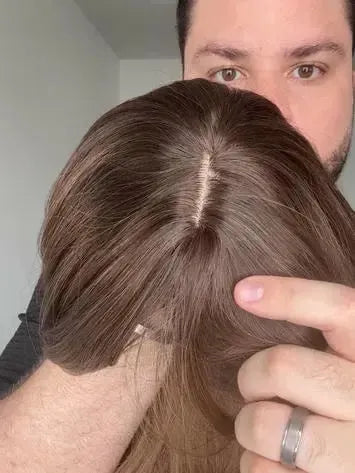 Peruca Castanha Fibra Premium Peça Única 035