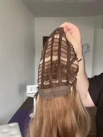 Peruca Castanha Fibra Premium Peça Única 035