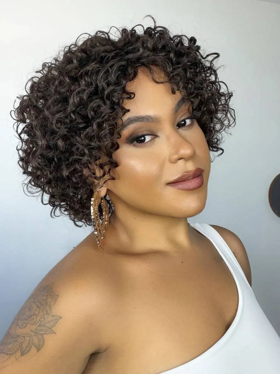 Peruca Dalilah Cabelo Humano Castanho Escuro #2