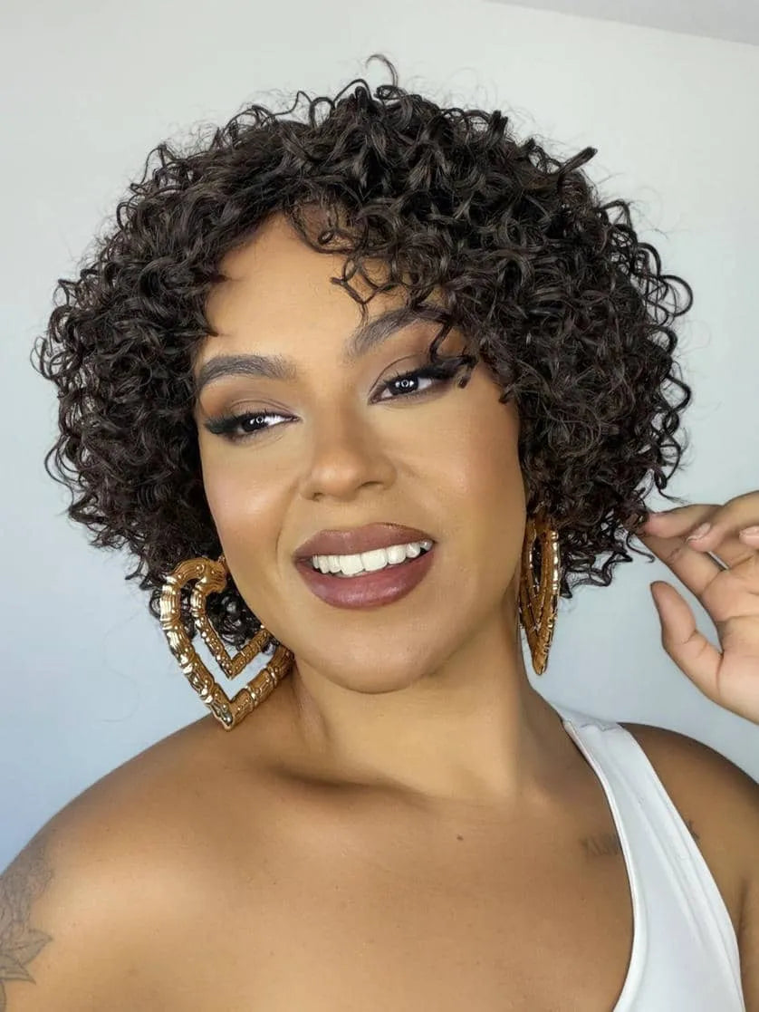 Peruca Dalilah Cabelo Humano Castanho Escuro #2