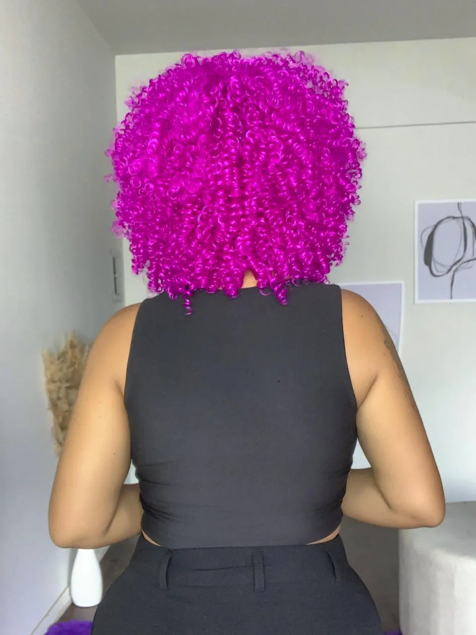 Peruca Dandara Cacheada Rosa Pink 45 cm