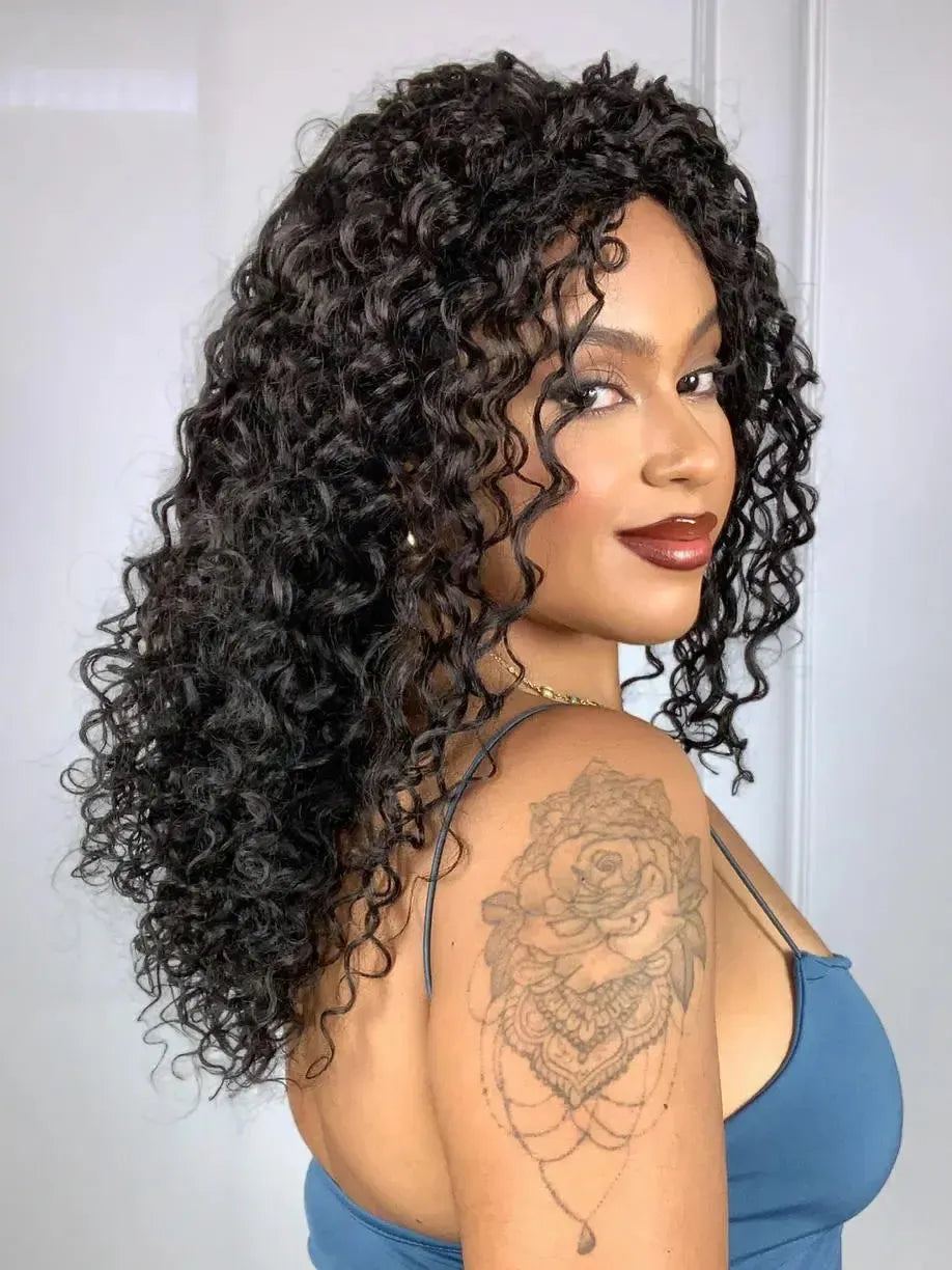 Peruca Felina Bio Fibra Castanho Escuro Cacheada