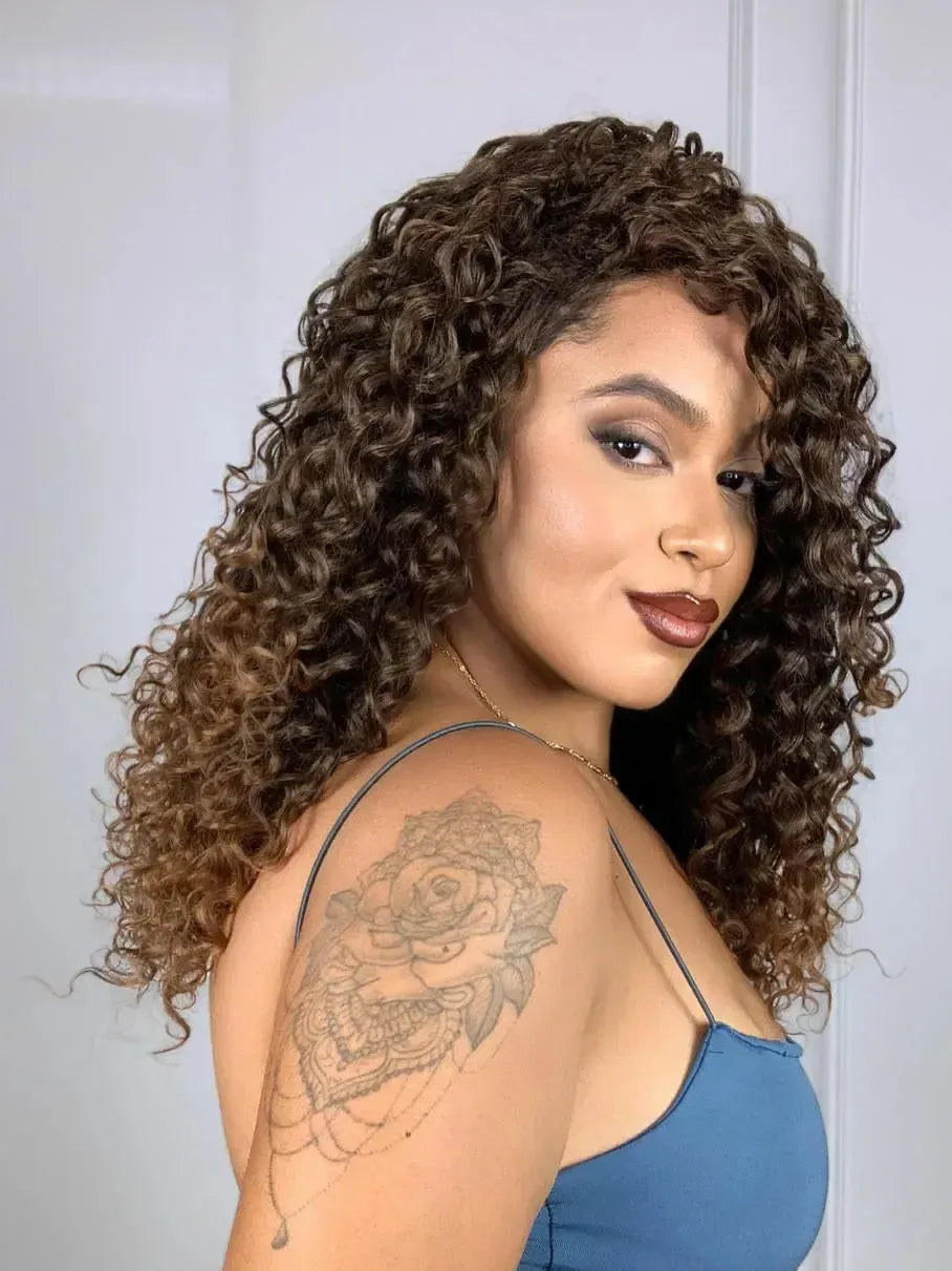 Peruca Felina Bio Fibra Castanho T2/30 Cacheada