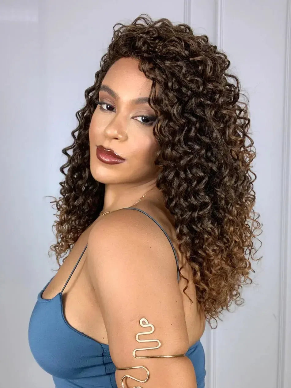 Peruca Felina Bio Fibra Castanho T2/30 Cacheada