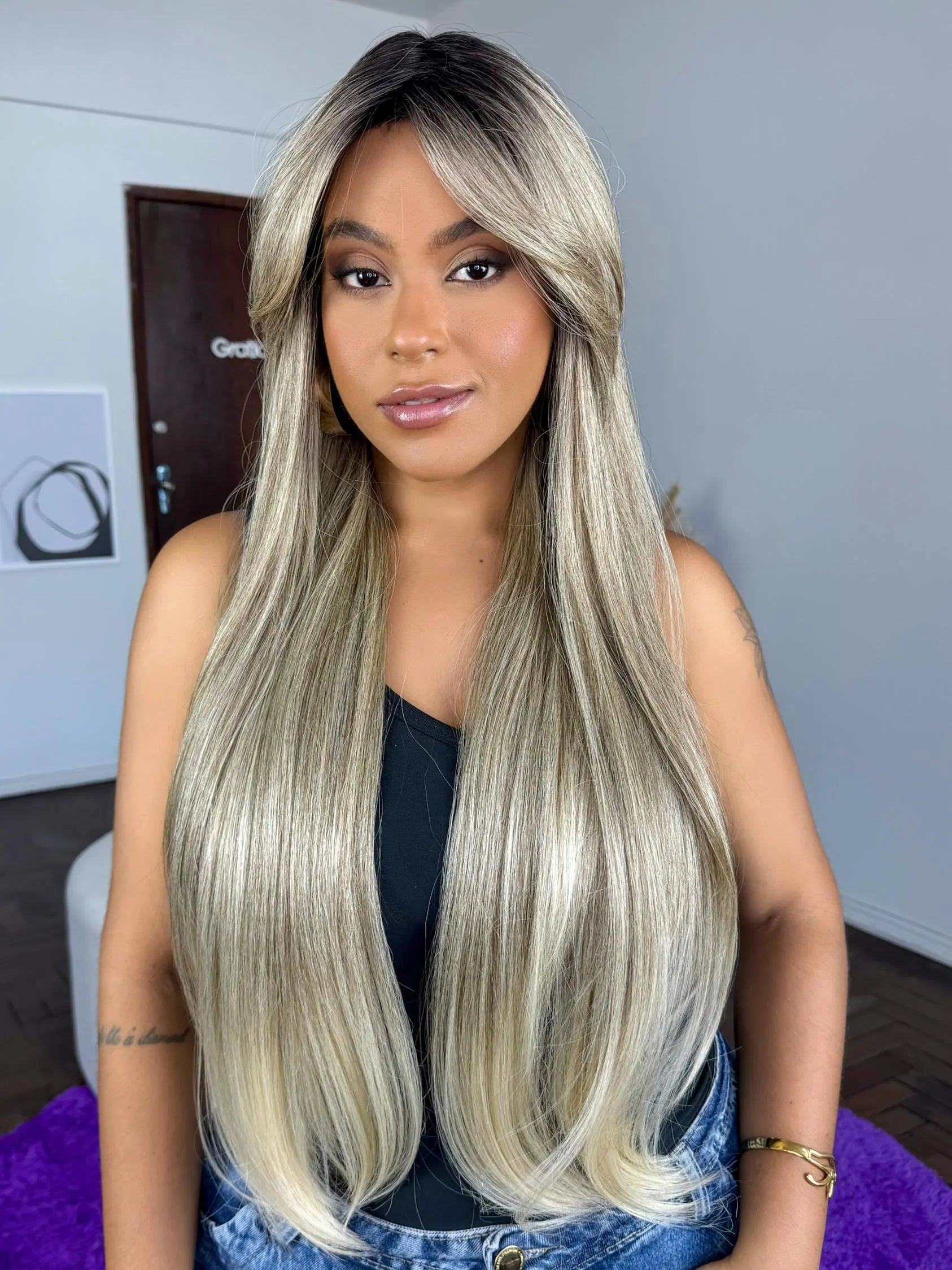 Peruca Giselle Loira 10/22 com Franja (Premium)