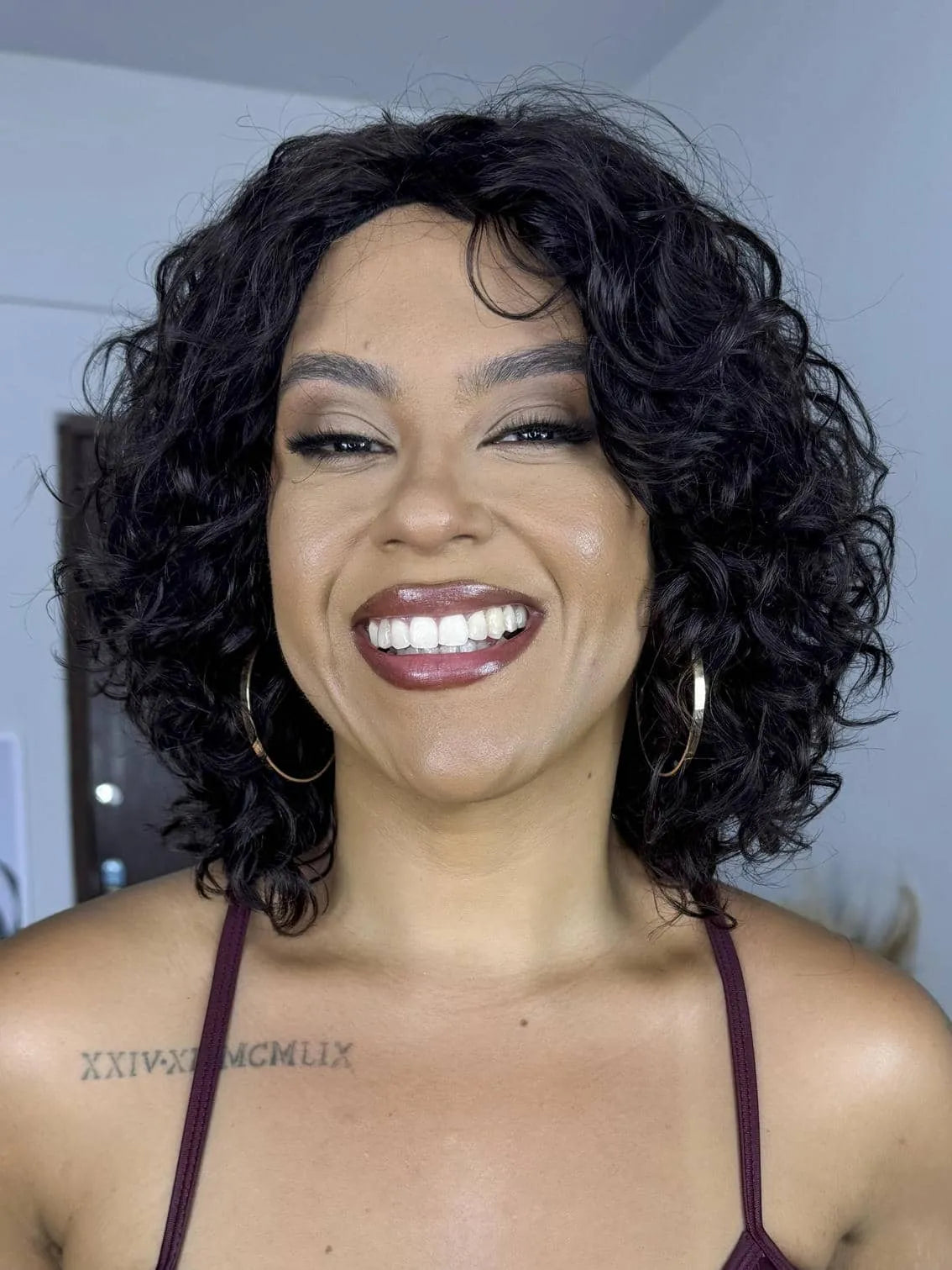 Peruca Humana Sarah Castanho Escuro