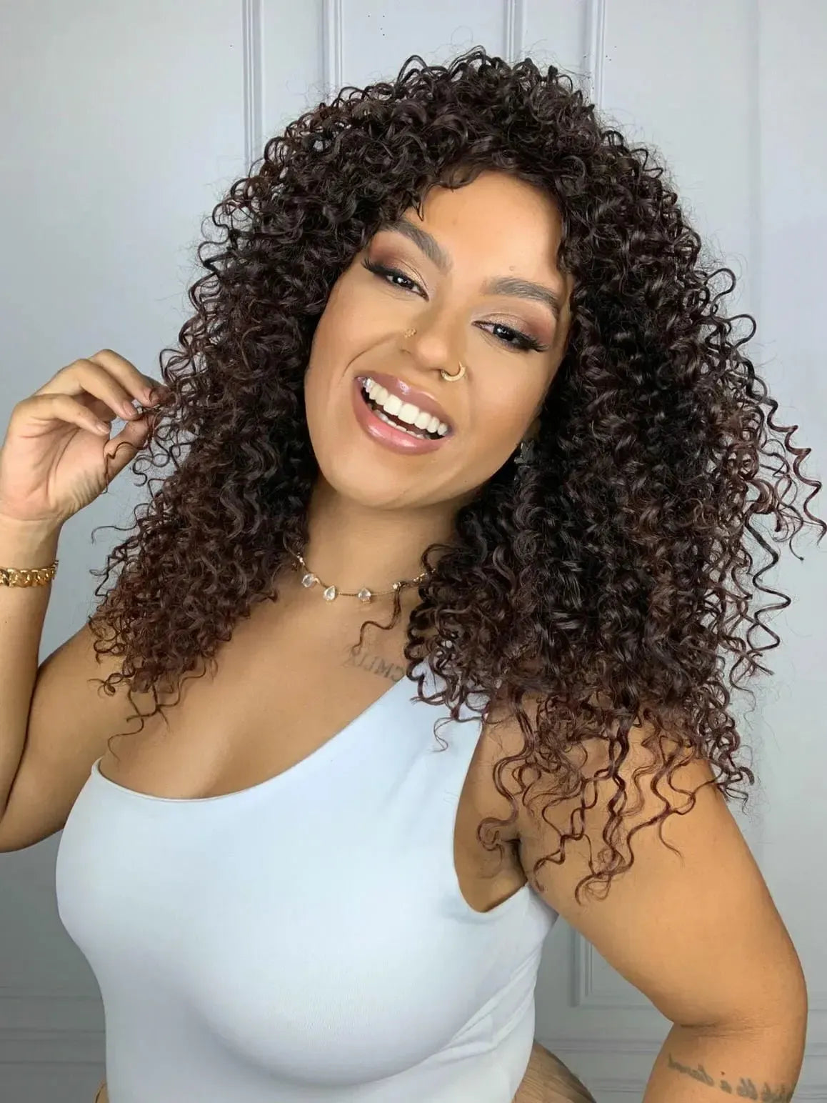 Peruca Sabrina Cacheada Castanha