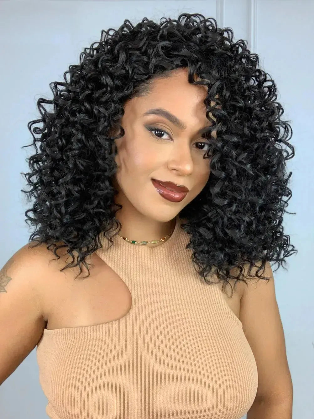 Peruca Tuca Cacheada Castanho Escuro