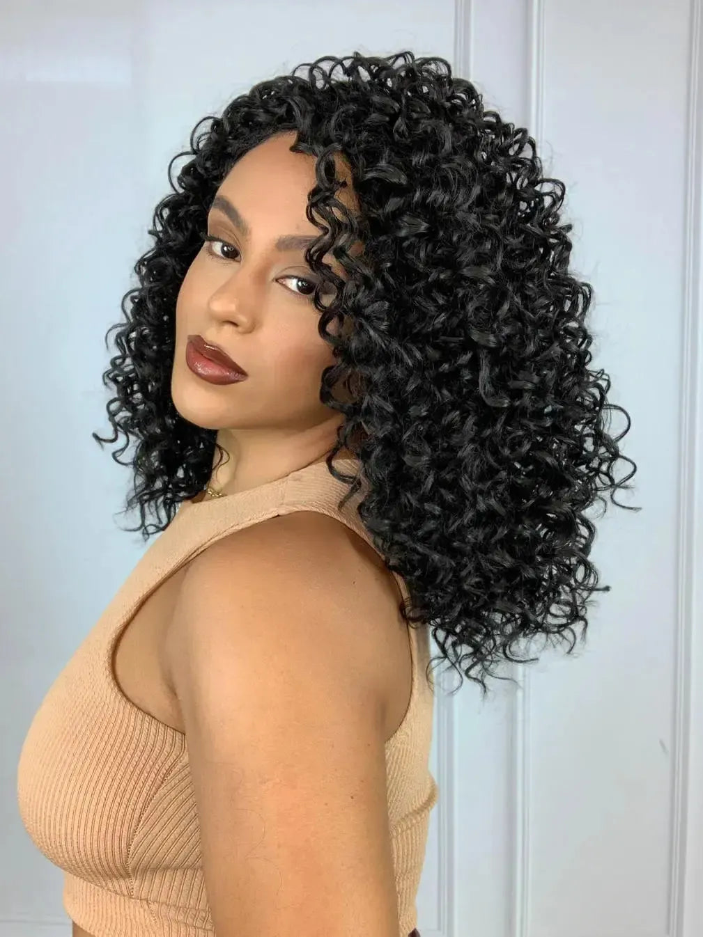 Peruca Tuca Cacheada Castanho Escuro