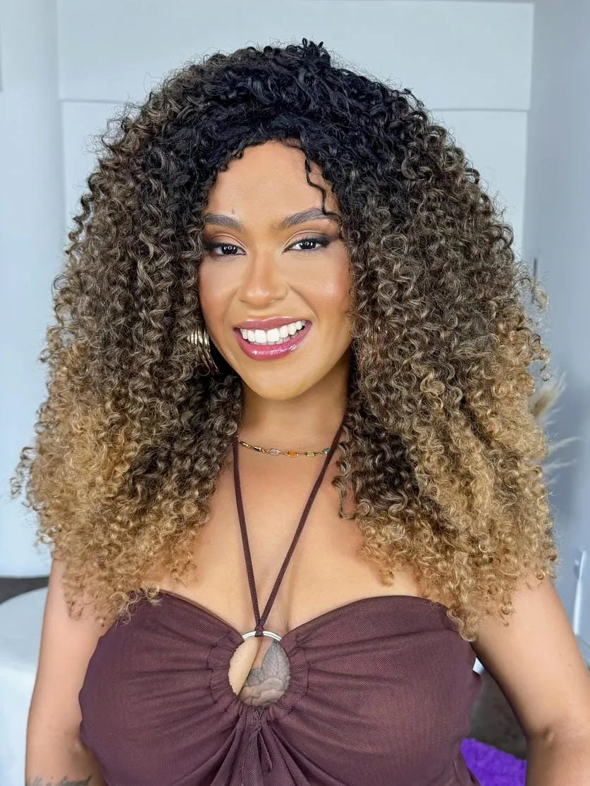 Peruca Wig Dana Cacheada Castanho 8/30