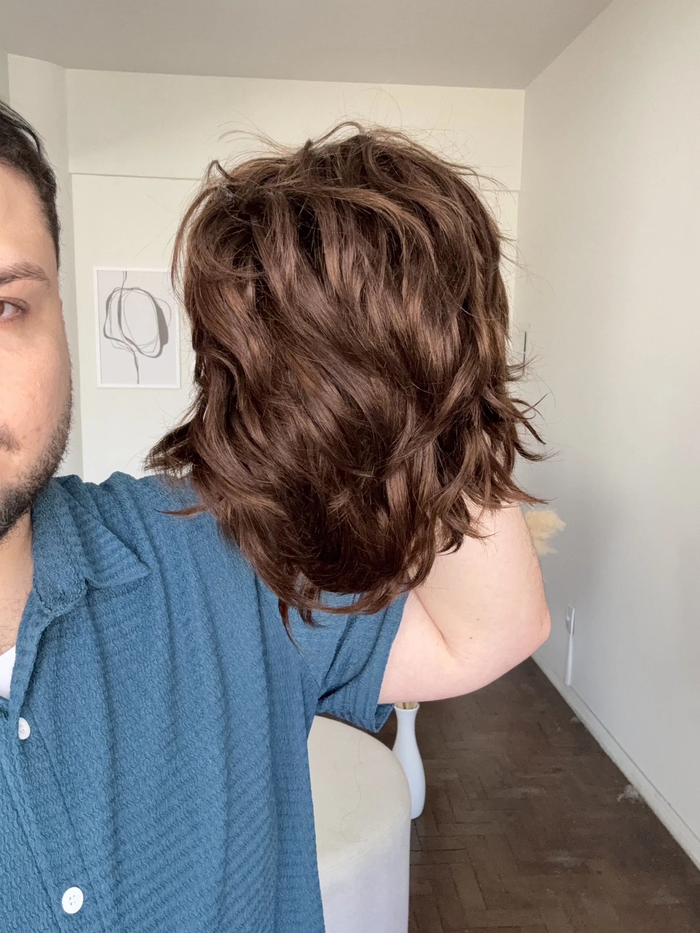 Peruca Wig Humana Morgana Castanho Curta