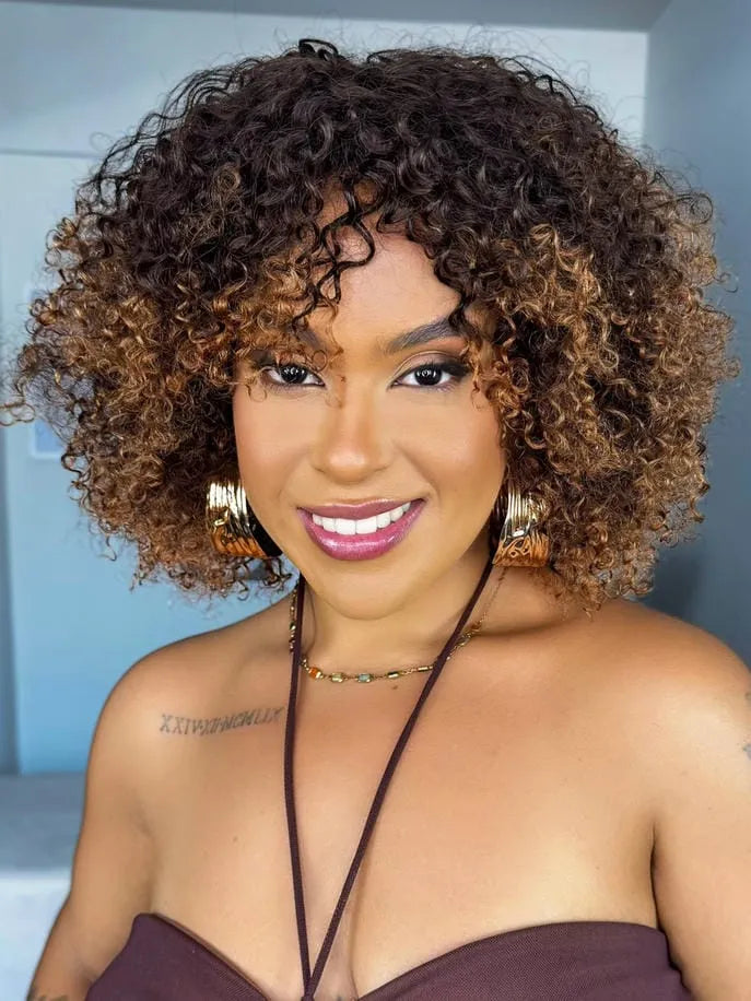 Peruca Wig Humana Nataly Castanho T2/30 Cacheada