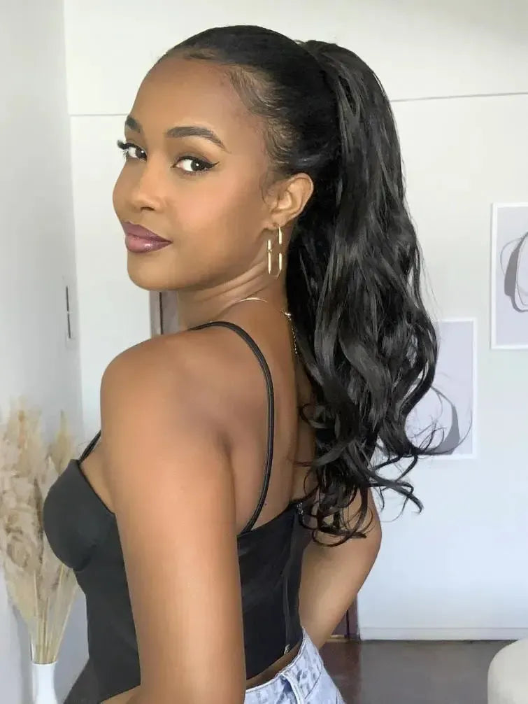 Rabo de Cavalo Podo Wave 40cm - Castanho Escuro